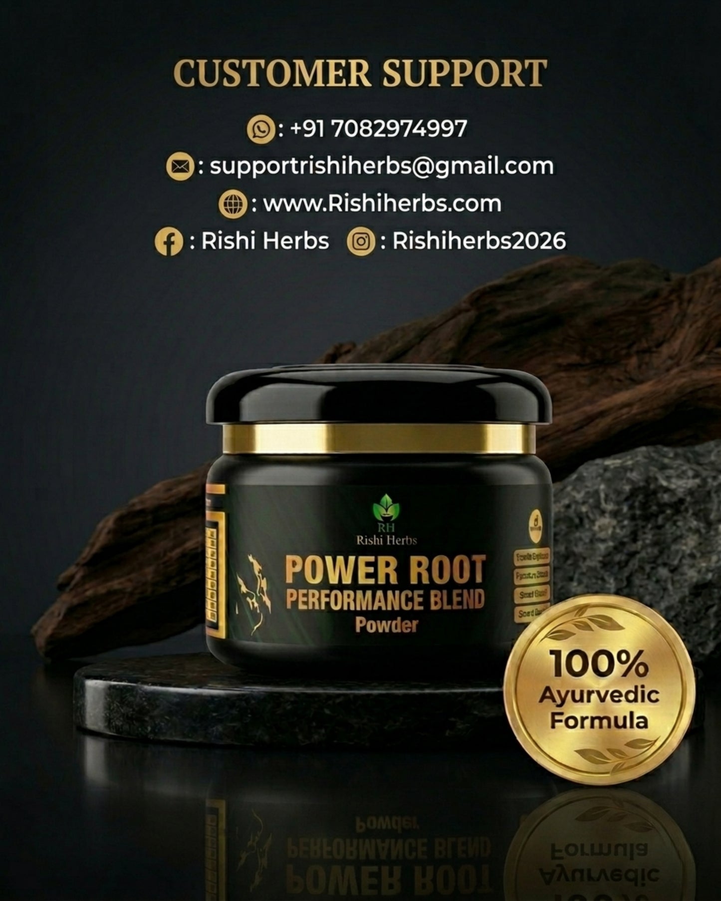 Power Root Performance Blend Powder | Premium Ayurvedic Men’s Wellness Formula 💪🌿