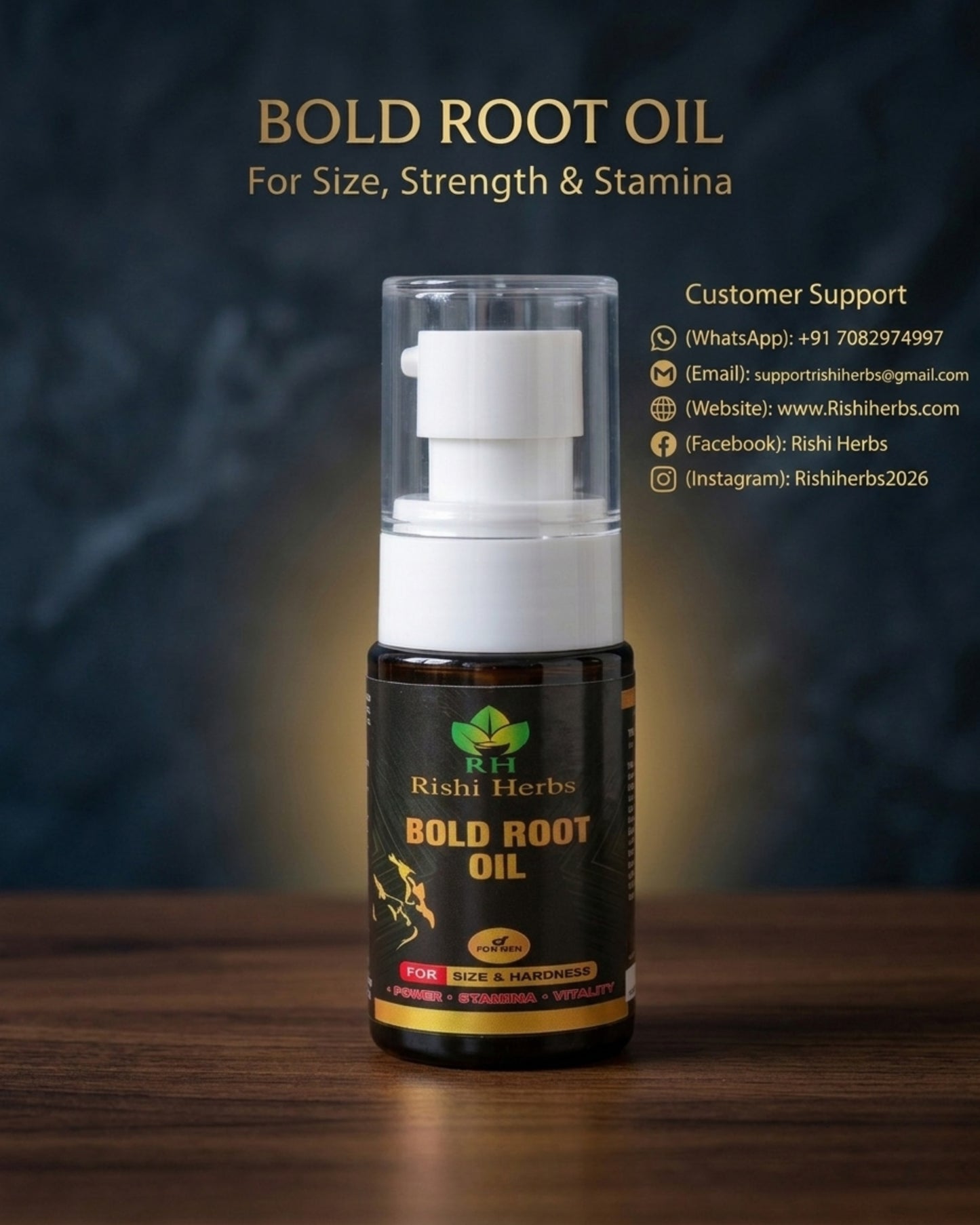Rishi Herbs Bold Root Oil – Natural Power, Stamina & Confidence Booster for Men 💪🌿