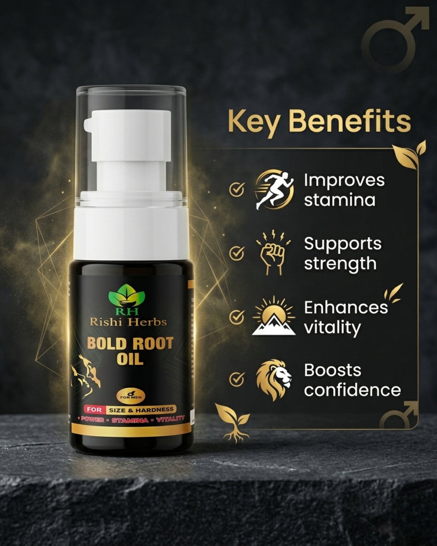 Rishi Herbs Bold Root Oil – Natural Power, Stamina & Confidence Booster for Men 💪🌿