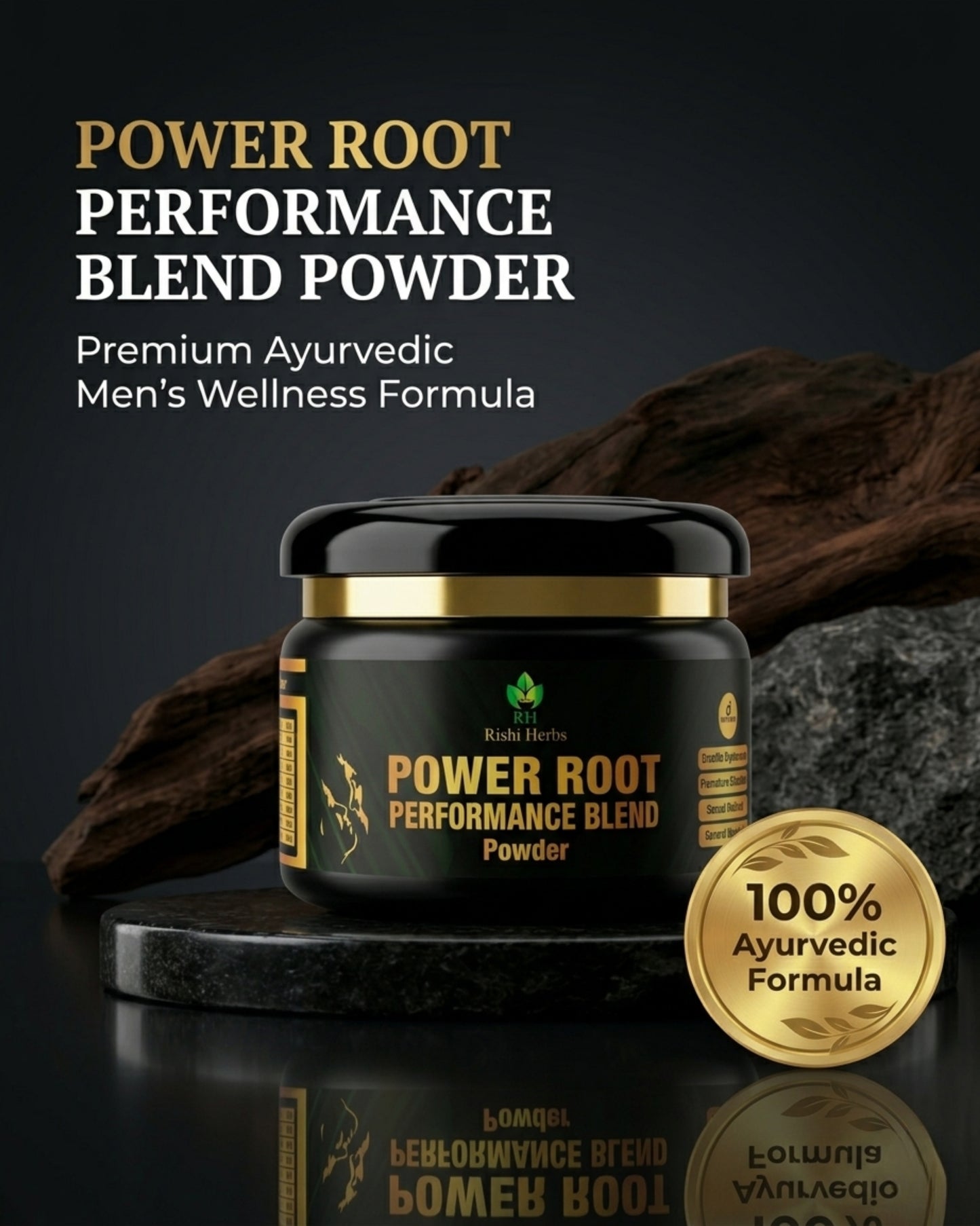 Power Root Performance Blend Powder | Premium Ayurvedic Men’s Wellness Formula 💪🌿